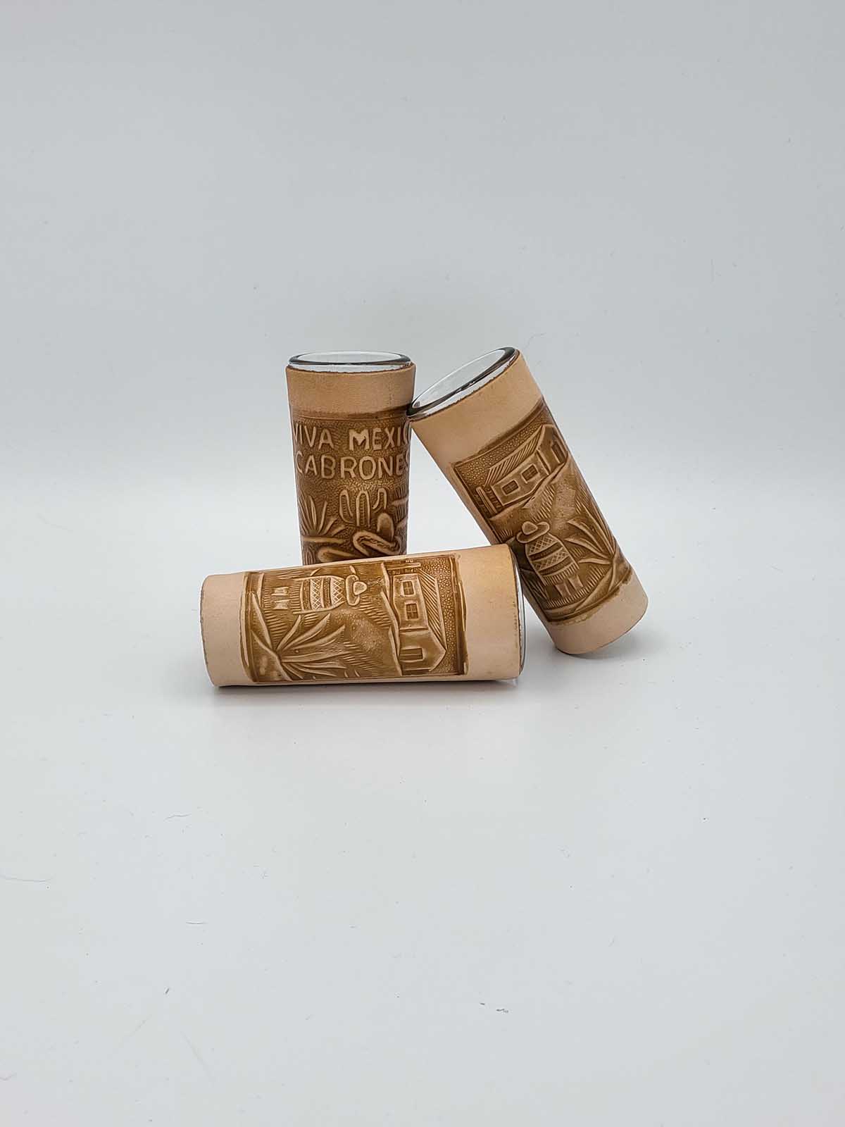 Tequila Shot Glasses Coated with Leather