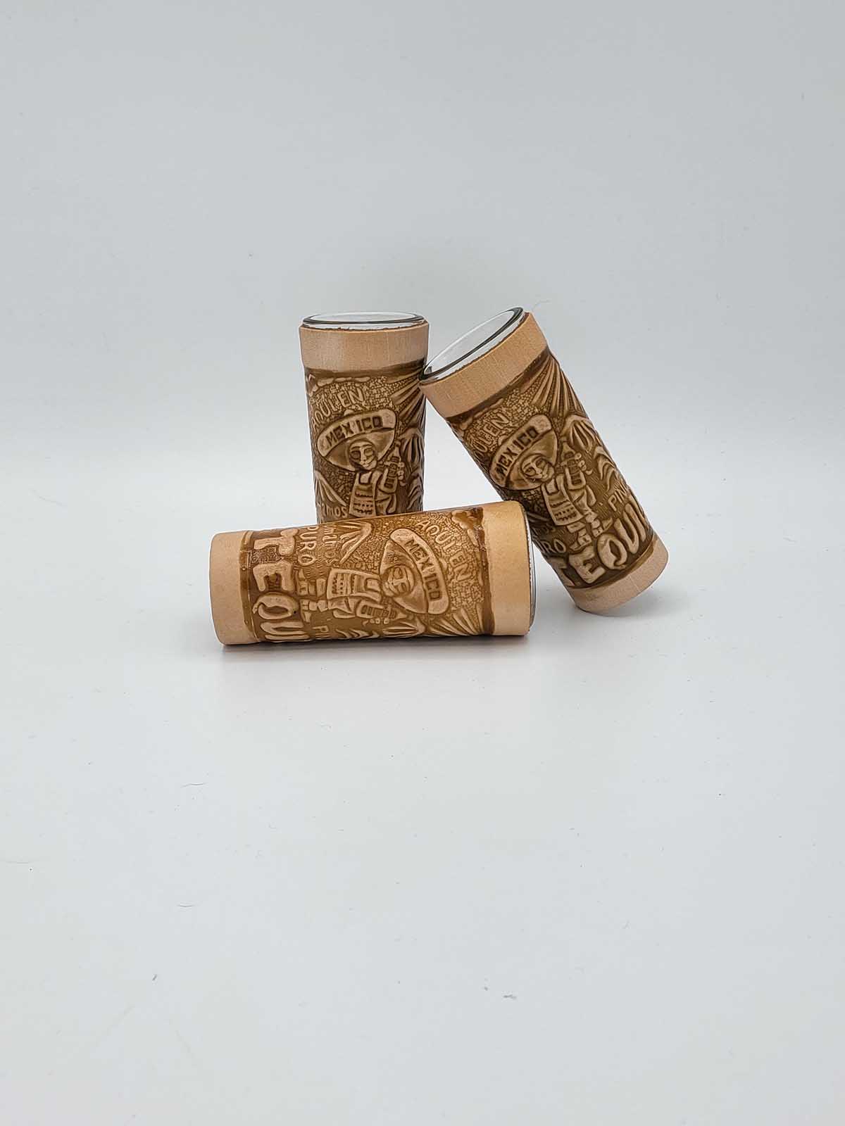 Tequila Shot Glasses Coated with Leather